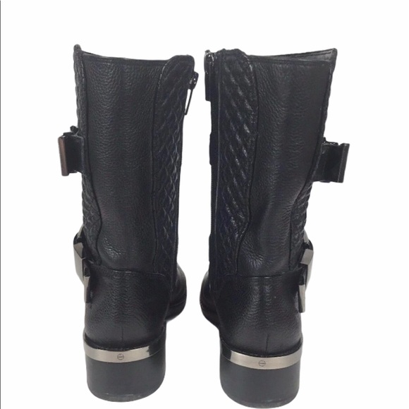 Vince Camuto black leather quilted moto bo… - Picture 5 of 12